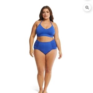Plus Size 3X Glittery Blue Bikini Set Time And Tru